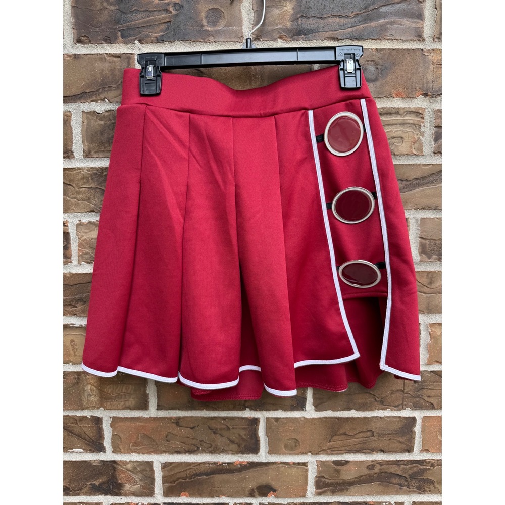 Naruto Shippuden Sakura Haruno Red Pleated Mini Skirt Cosplay Grommet Detail L